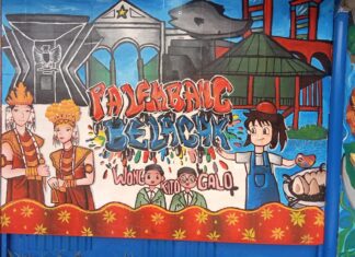 Ahzarah, Bintang Mural Tercilik di Tengah Aksi “Palembang Belagak”