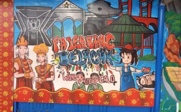 Ahzarah, Bintang Mural Tercilik di Tengah Aksi “Palembang Belagak”