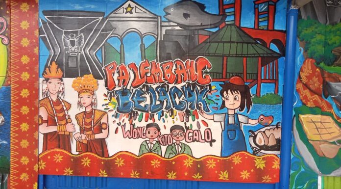 Ahzarah, Bintang Mural Tercilik di Tengah Aksi “Palembang Belagak”