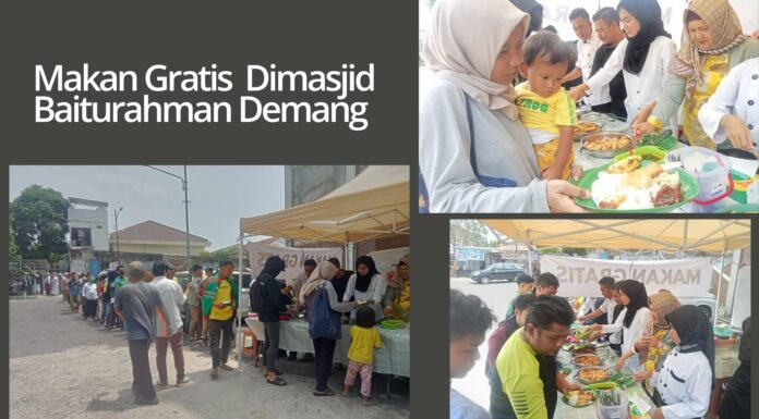Gerakan Makan Gratis di Masjid Baiturrahman Bank Raya