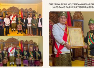 Pertautkan Nilai Budaya dan Keagamaan, Gus Yahya Resmi Menyandang Gelar Pangeran Natogamo dari Kesultanan Palembang