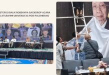 Misteri di Balik Robeknya Backdrop Acara Silaturahmi Universitas PGRI Palembang