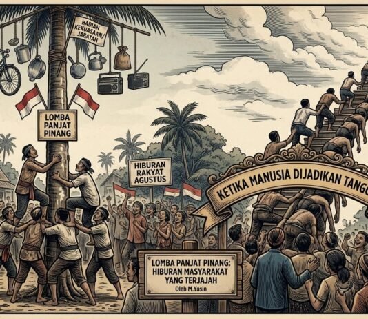 ‎LOMBA PANJAT PINANG: HIBURAN MASYARAKAT YANG TERJAJAH