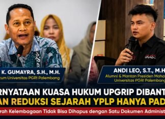 Kedudukan Hukum YPLP PT-PGRI Sumsel Dipersoalkan, Alumni Minta Sejarah dan Legalitas Dibuka Transparan